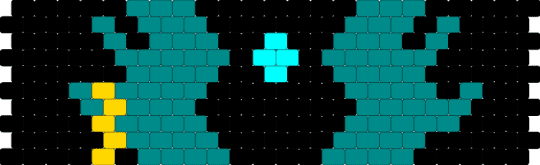 Medkit horn peyote stitch - black,teal,medkit,phighting,medkit phighting,character,lost temple,game