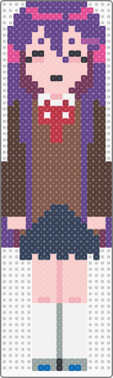 Yuri DDLC perler - purple,beige,brown,tan,yuri,yuri ddlc,ddlc,doki doki literature club,anime