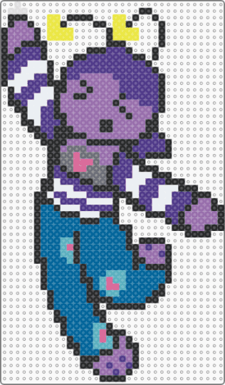 Jelli dangle - baggy clothes, blue, heart, jelli, oc, pink, purple, tadc, tamagotchi, the amazing digital circus