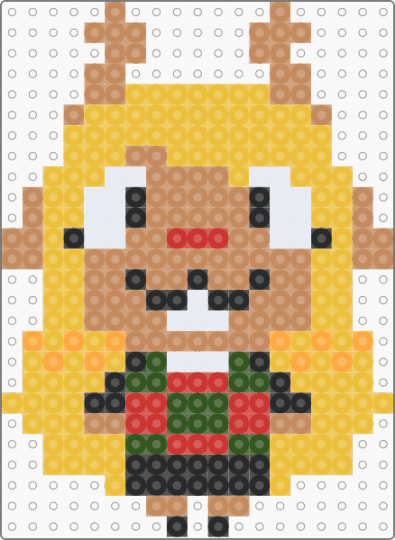 Noelling perler - character, christmas, deltarune, deltarune noelle, festive, holiday, noelle, noelle holiday, tan, yellow