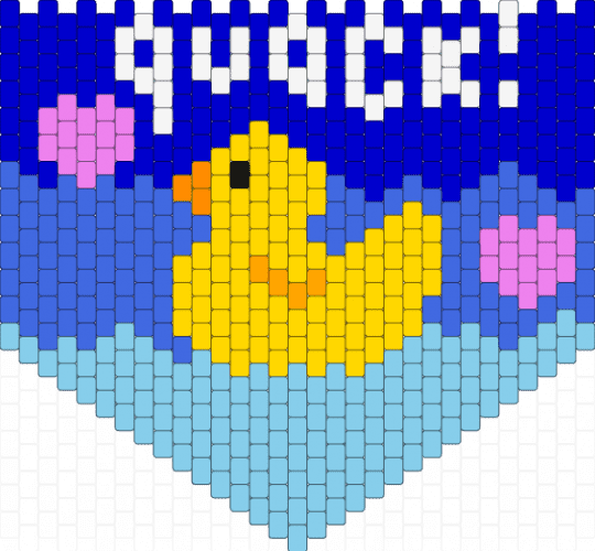 Ducky canteen top flap - light blue,yellow,blue,purple,rubber ducky,pink,hearts