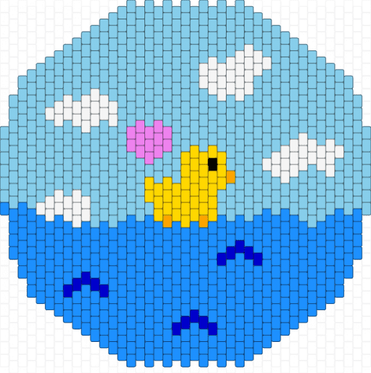 Canteen side one - light blue,rubber ducky,canteen,circular