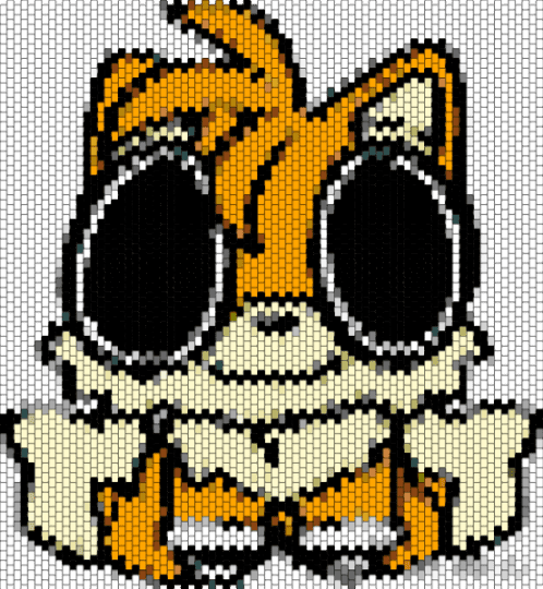 Tails the goober multistitch - white,orange,yellow