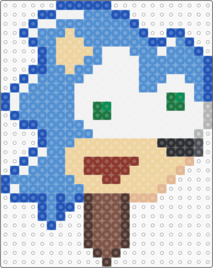 Sonic popsicle with modded eyes (NOT MINE!!!!!!!!) - light blue,blue,beige,sonic,sonic the hedgehog,remixed,popsicle