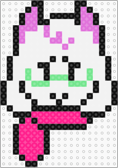 Ralsei head perler - character, deltarune, head, perler, pink, ralsei, ralsei deltarune, toby fox, white