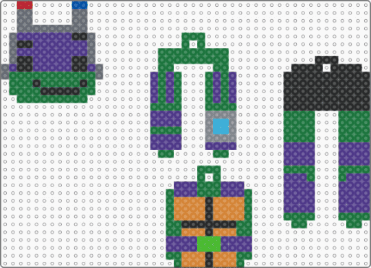 rottmnt donatello dangling thing - green,purple