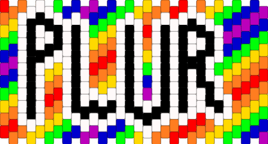 PLUR Cuff big - white,orange,green,colorful,plur,love,peace,pride