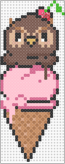 Owlscream cone - pink, tan