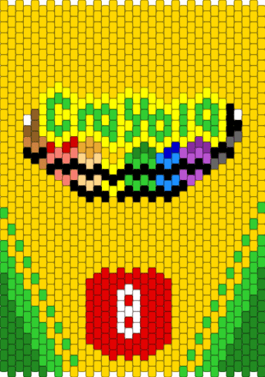 crayola panel/bag front piece - yellow,green
