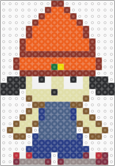 PaRappa the Rapper - orange,red,yellow,blue,video games,game,parappa