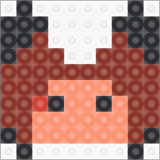 Alastor charm (perler) - red,orange,alastor,hazbin hotel