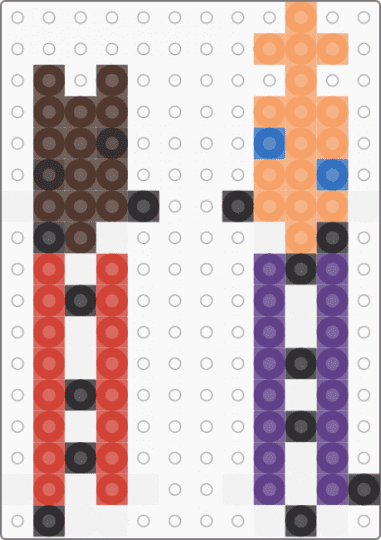 Goofy looking Kinger and Queenie - brown,red,orange,purple,kinger,queenie,tadc
