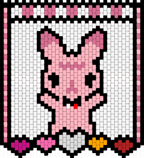 Bunny Wallhanging commission - white,pink,wallhanging,bunny,cute,lesbian,lesbianflag