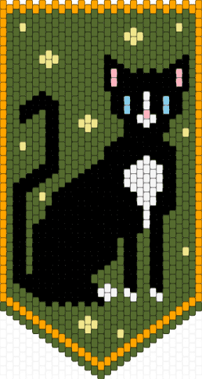 Tuxedo Cat Banner - gold
