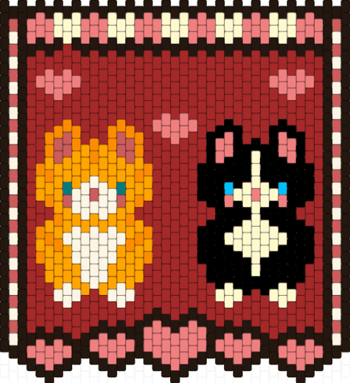V day kitties! - red,cat,wallhanging,valentines day,yaoi