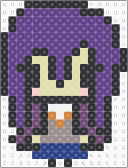 Yuri from ddlc - black,purple,yellow