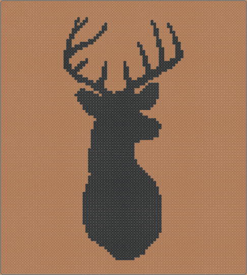 Deer Head (Q) - antlers, buck, deer, tan