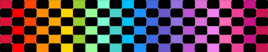 Rainbow gradient checkerboard - black, cotdgradient, light blue, pink, red