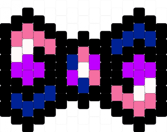 genderfluid bow two - black, genderfluid, lgbtqia, pink, pride, pride bow, pride charm, purple