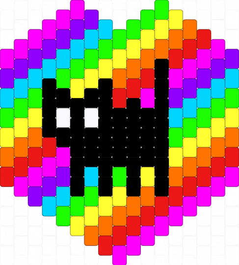 Rainbow cat heart - 
