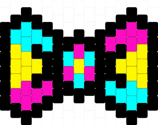 Pan bow - black, light blue, pan, pansexual, pink, pride, pride bow, pride flag, yellow