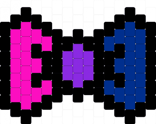 Bi bow - bi, bisexual, black, blue, bow, cotdbows, pink, pride