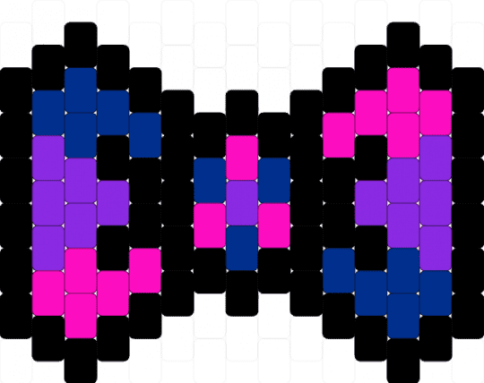 Bi bow version two - bi, bisexual, black, blue, bow, cotdbows, pink, pride, purple