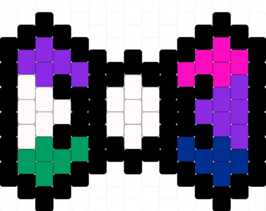half alterhuman half bi bow - bi, bisexual, black, genderqueer, lgbtqia, pride, pride bow, purple