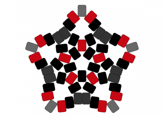 Star for my friends bday - black, black and red, red, star