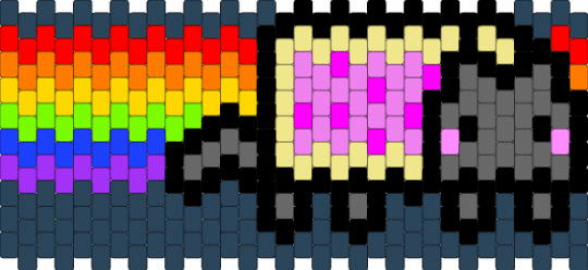 Nyan Cat Kandi Cuff - yellow,purple,pink,gray