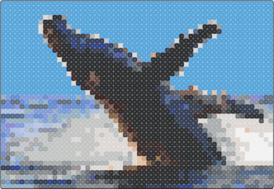Whale - light blue,beige,gray