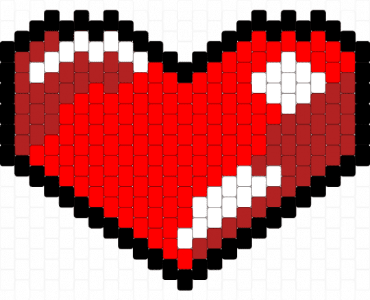 Heart bag panel - red