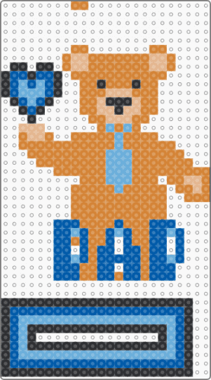 fathers day bear - orange,blue