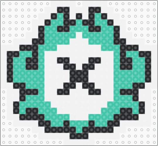 X rank Badge - white,teal