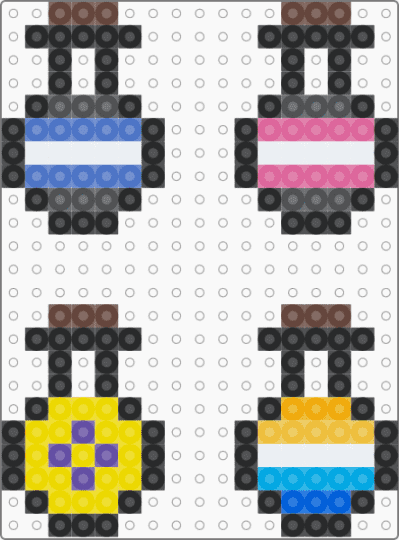 Pride potions pt 3 - black,gray,pink,colorful,pride,potions,demi boy,demi girl,intersex,aroace