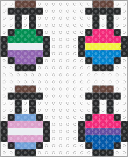 LGBT potions pt 1 - black,brown,pink,blue,lgbt,pride,potion,rainbow,simple