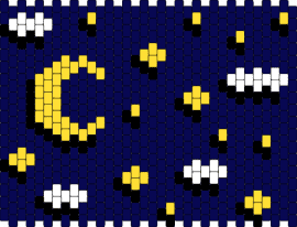 night sky - night,moon,stars,panel,dark,blue,yellow,white