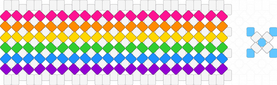 X base and bumper design for a rainbow and clouds themed rotator - white,orange,green,purple,colorful,rainbow,rotator cuff,rotator,clouds
