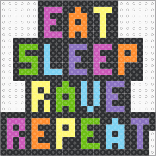 eat sleep rave repeat - black,orange,blue,green,colorful