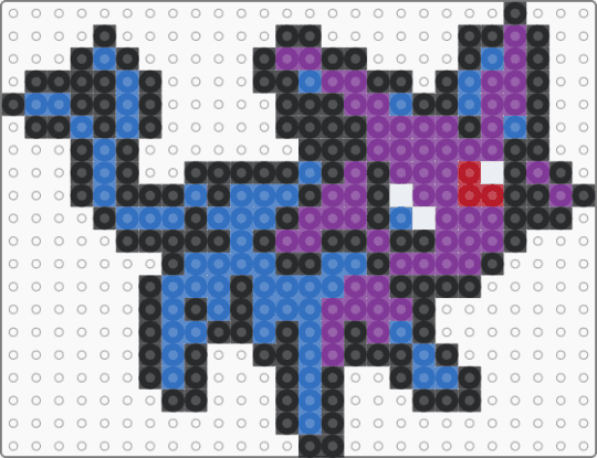 Espeon fuse/perler bead pattern - black,pink,blue