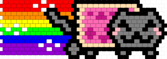 Nyan cat v1 - red,gray,purple,pink