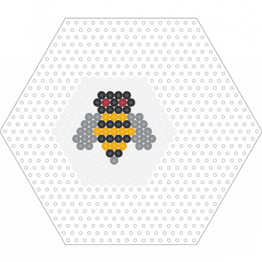 Hive Board Game Piece: White Bee - white,gray
