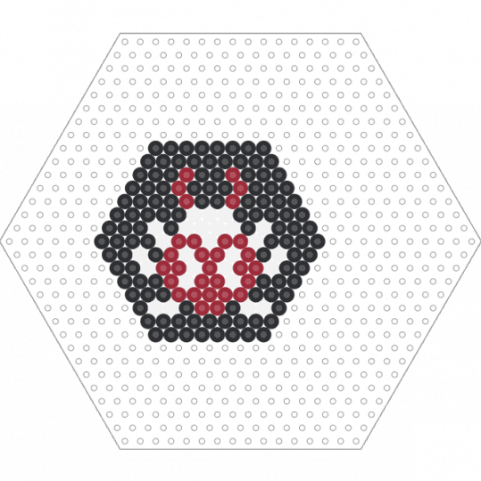 Hive Board Game Piece: Black Ladybug Add-on - black,white,red