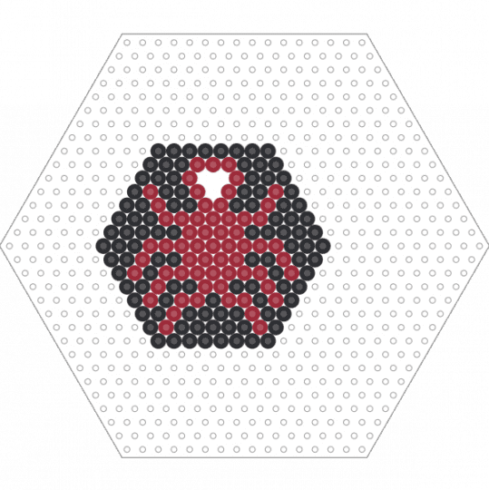 Hive Board Game Piece: Black Spider - red