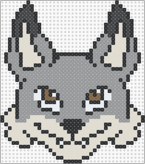 Wolf Face - gray,beige,wolf