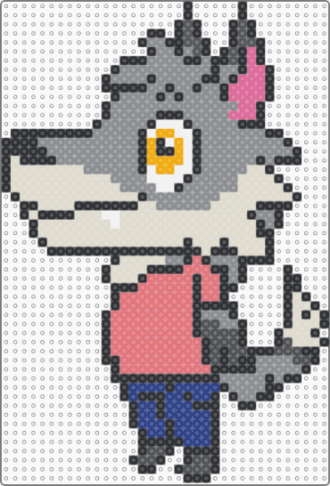 Animal Crossing style Wolf - gray,beige,red,animal crossing,wolf,anthro,furry