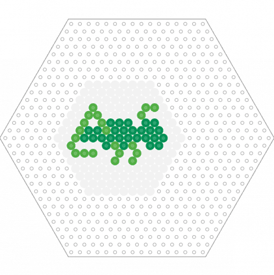 Hive Board Game Piece: White Locust - green,white