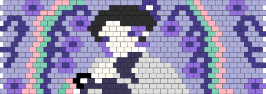 Shinobu Kocho 2 Peyote stitch cuff pattern - purple,pink