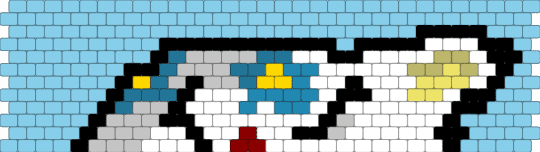 Makomo warding mask peyote cuff pattern - light blue