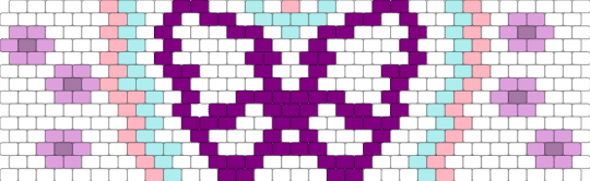 Shinobu Kocho peyote cuff pattern - pink